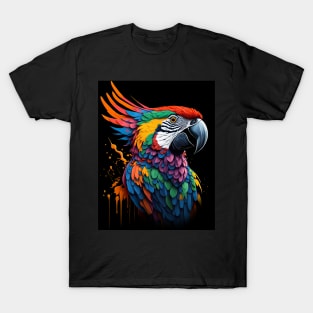 Splash Art of Colorful Parrot T-Shirt